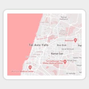 Tel avid pink & white map Sticker